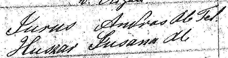 Image of the handwritten names of the parents of Anna Jurus from her baptismal record
