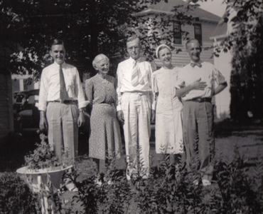 The Cadwell Family - Cleveland, Ohio, ca 1946; Charles, Jr.; Ella; Charles, Sr.;
Sara; Tom