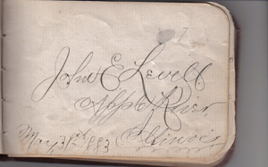 Uncle John Levitt's message: John E Levitt, Apple River, Illinois, May 31st 1883