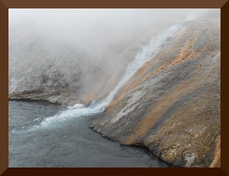 Runoff from Excelsior Geyser flowing into Firehole River