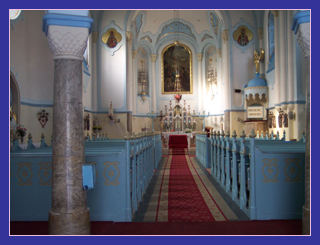 The interior of St. Elizabeth's (Blue) church, Bratislava showing the Art Nouveau style
