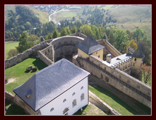 View from the top of the tower at the castle of Stara L'ubovnia.