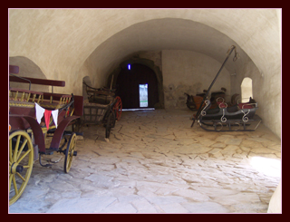 Old wagons and sleighs were displayed at the Stara L'ubovnia Castle