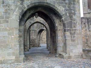 The city is entered through a series of stone arches