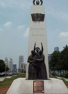 A monument to the Underground Railroad, which brought slaves from the United States to Canada, which had outlawed slavery