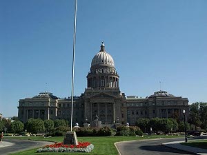 Modeled after the U.S. Capitol, the Idaho State Capitol is fronted by a large mall with trees, grass, and sculpture