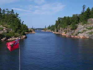 Narrow channels like this one thread through the Thirty Thousand Islands