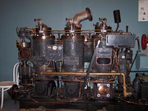 The old engine is built of iron and copper