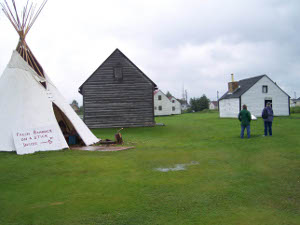Buildings and tents comprise the Centennial Museum in Moose Factory
