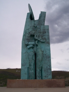 Large and imposing, sculpted by a local Basque artist