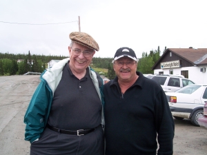 Bob with Rene Le Blanc, the singer and traveling salesman.