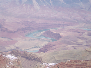 The Colorado River, here seen a mile away, carved the entire Grand Canyon