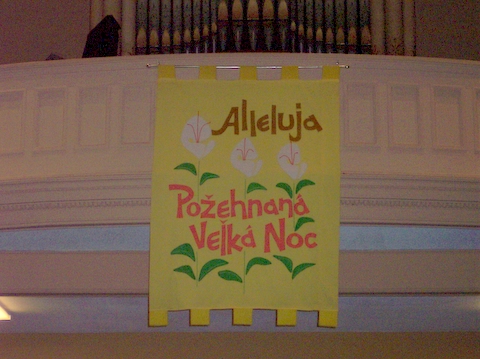 Slovak banner at St. Cyrils Church