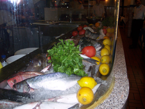 Some of the fish in the restaurant
