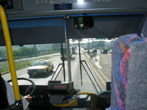 Travelling in the bus lane to Lincoln Tunnel