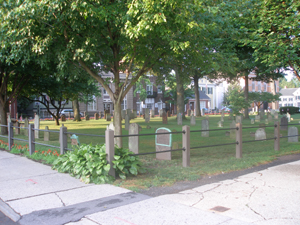 Part of the 17th century cemetery in Kingston, New York