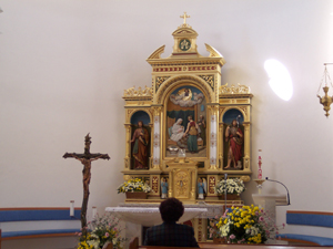 The beautiful altar in the resored Gregorovce church