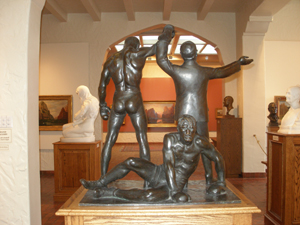Sculpture of end of boxing match