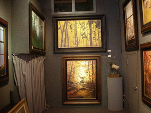 Gallery corner showing Volkov works