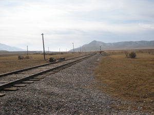 Part of the railroad tracks