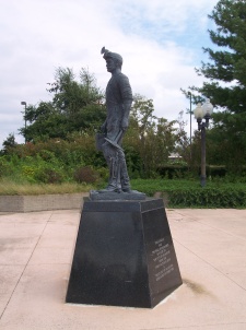 Pioneer Miner statue in Macalester, Oklahoma