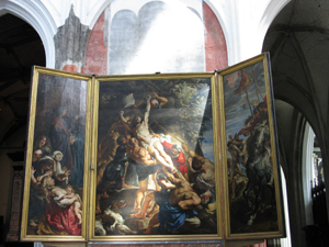 A Rubens tryptich in an Antwerp church