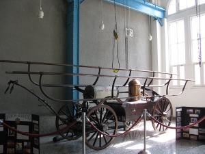 An 1850s pumper to fight fires