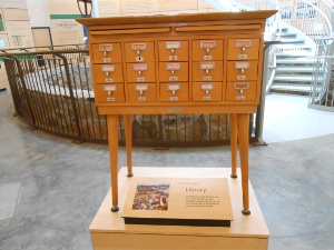 The only part of the library that survived the tornado was the 15-drawer wooden card catalog, now on display in the museum.
