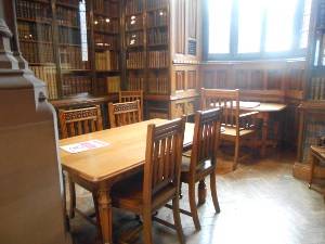 A reading nook in the Rylands Library