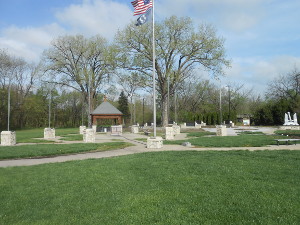 A network of concrete paths connect the many different monuments in this large park area commemorating U.S. veterans of all conflicts.